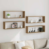Wandschappen 2 St 80X15X26 Cm Bewerkt Hout Kleurig
