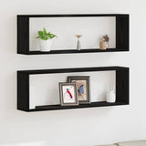 Wandschappen 2 St 80X15X26 Cm Bewerkt Hout Kleurig