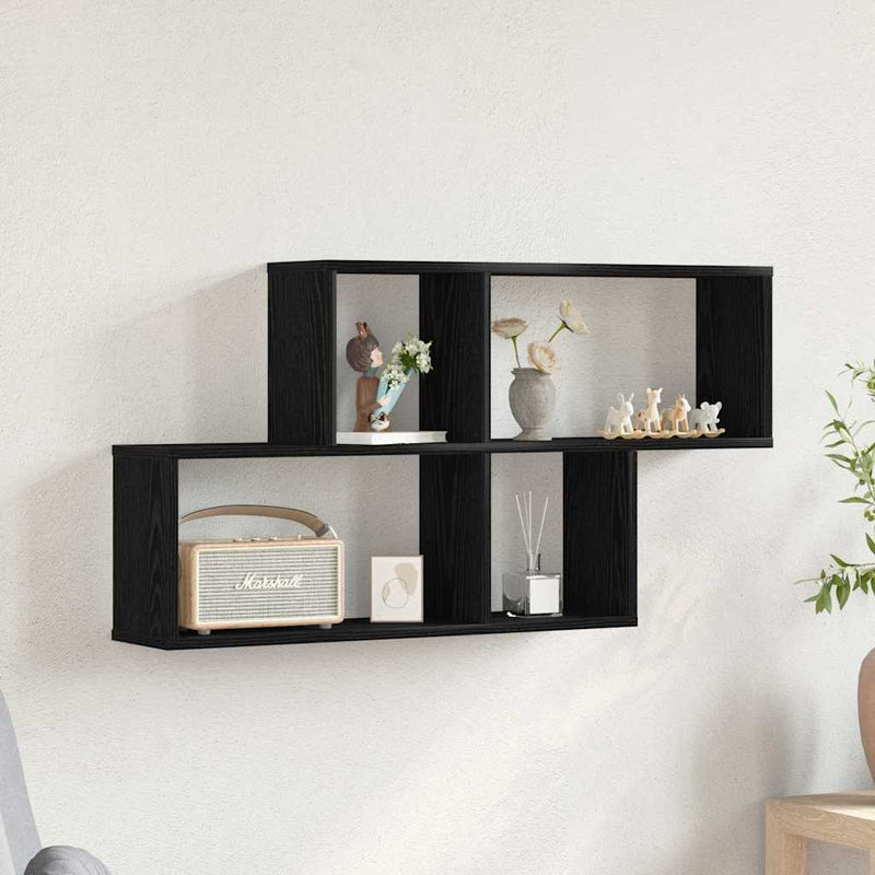 Wandplank Met Plank 76 X 15 X 53 Cm Bewerkt Hout