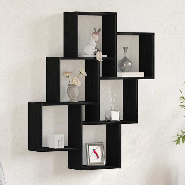 Wandplank Met Plank 78 X 15 X 92 Cm Bewerkt Hout