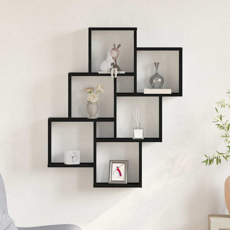 Wandplank Met Plank 78 X 15 X 92 Cm Bewerkt Hout