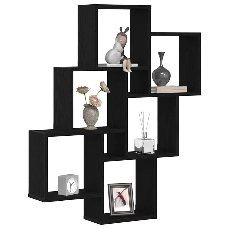 Wandplank Met Plank 78 X 15 X 92 Cm Bewerkt Hout