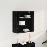 Wandkast 80X33X80 Cm Bewerkt Hout Artisanaal Eikenkleur