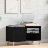 Platenkast Met Plank Bewerkt Hout