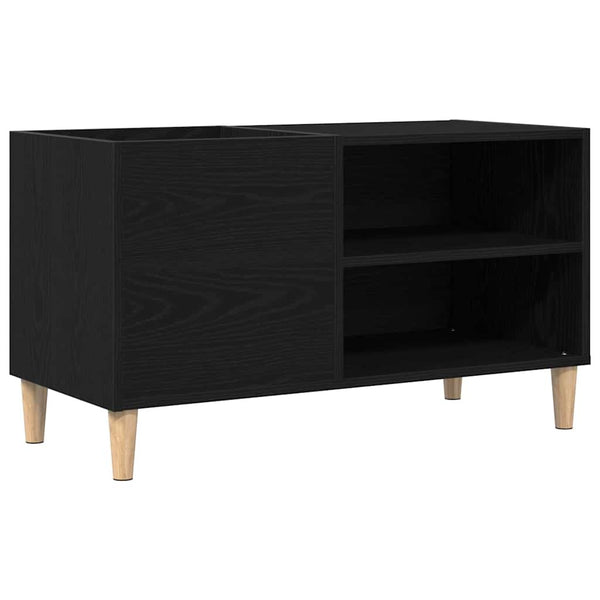 Platenkast Met Plank Bewerkt Hout