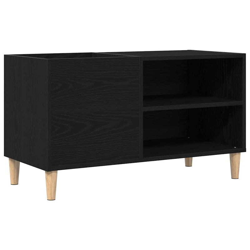 Platenkast Met Plank Bewerkt Hout