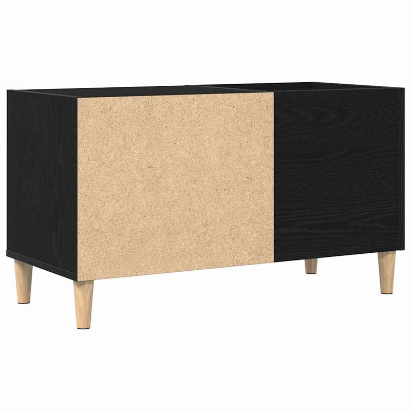 Platenkast Met Plank Bewerkt Hout