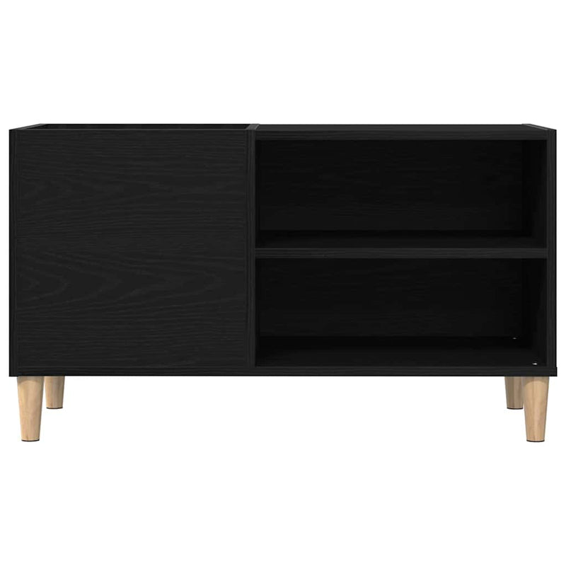 Platenkast Met Plank Bewerkt Hout