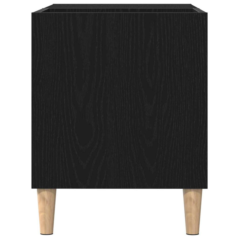Platenkast Met Plank Bewerkt Hout