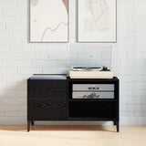 Platenkast Met Plank Bewerkt Hout