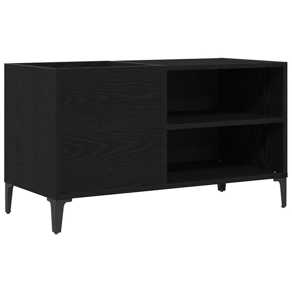 Platenkast Met Plank Bewerkt Hout