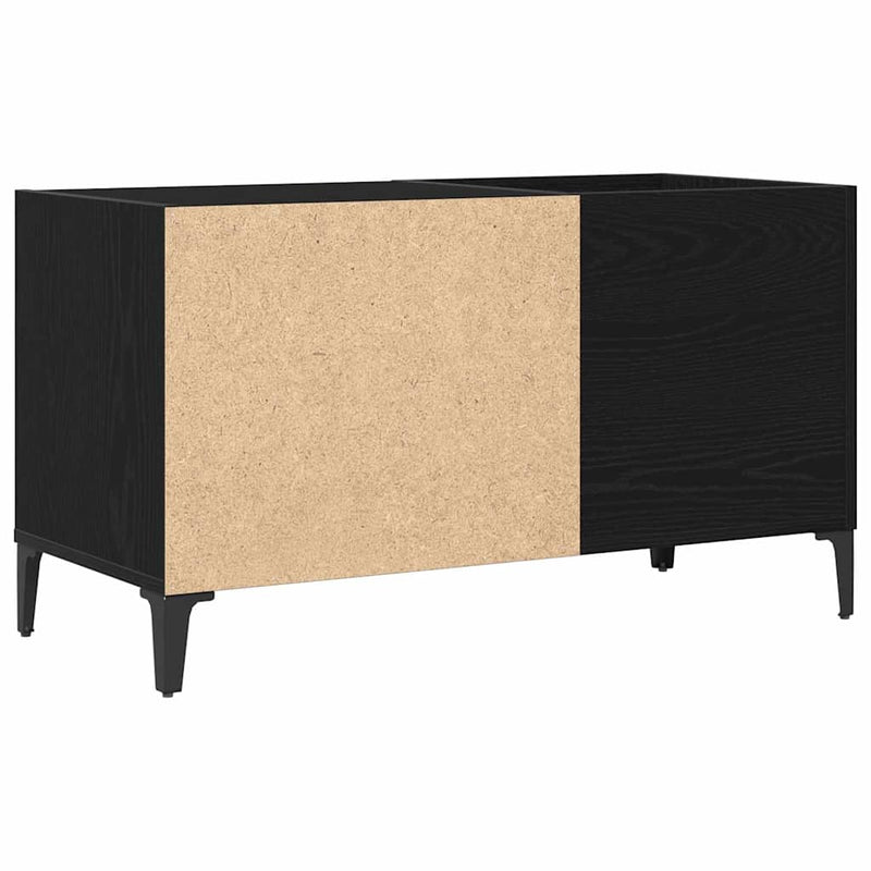 Platenkast Met Plank Bewerkt Hout