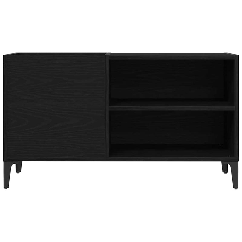 Platenkast Met Plank Bewerkt Hout