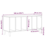 Platenkast Met Plank 100 X 38 X 48 Cm Bewerkt Hout