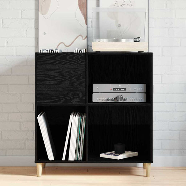 Platenkast Met Plank 84,5 X 38 X 89 Cm Bewerkt Hout