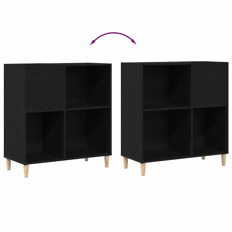 Platenkast Met Plank 84,5 X 38 X 89 Cm Bewerkt Hout