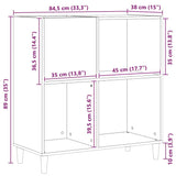 Platenkast Met Plank 84,5 X 38 X 89 Cm Bewerkt Hout