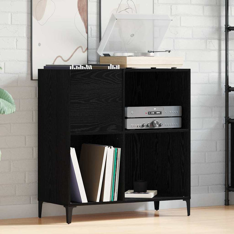 Platenkast Met Plank 84,5 X 38 X 89 Cm Bewerkt Hout