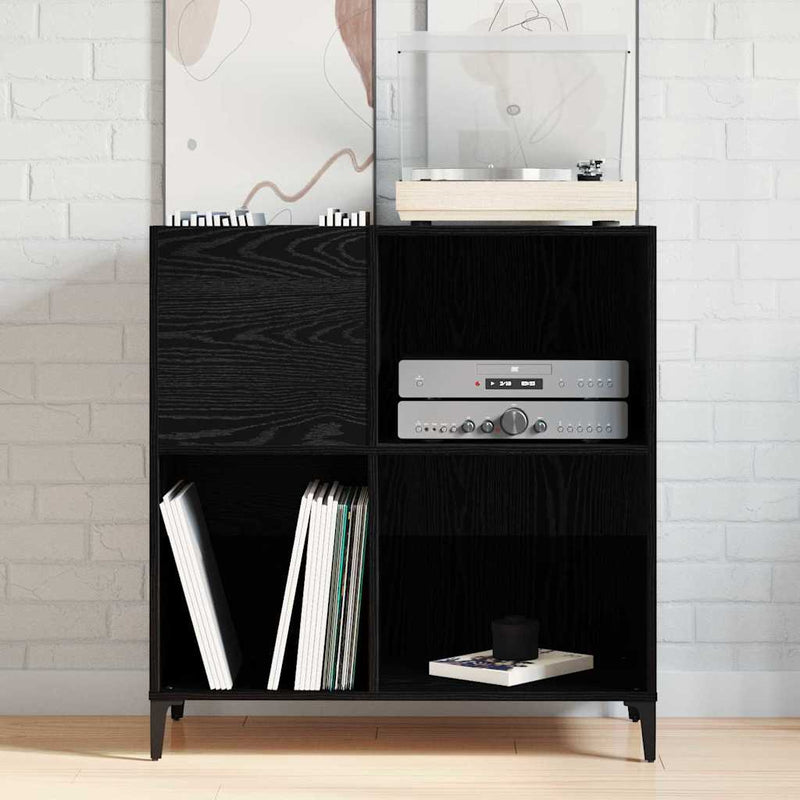 Platenkast Met Plank 84,5 X 38 X 89 Cm Bewerkt Hout