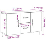 Dressoir Met Lade 100 X 36 X 60 Cm Bewerkt Hout