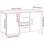 Dressoir Met Lade 100 X 36 X 60 Cm Bewerkt Hout