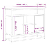 Dressoir 100 X 35 X 80 Cm Bewerkt Hout