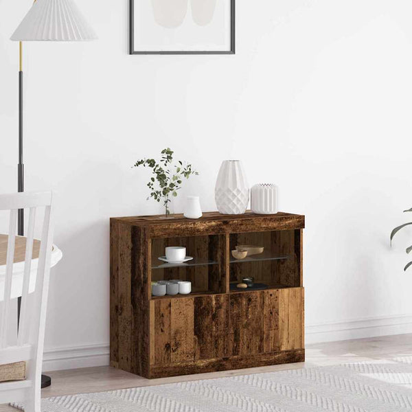 Dressoir Bruin 81 X 37 X 67 Cm Bewerkt Hout