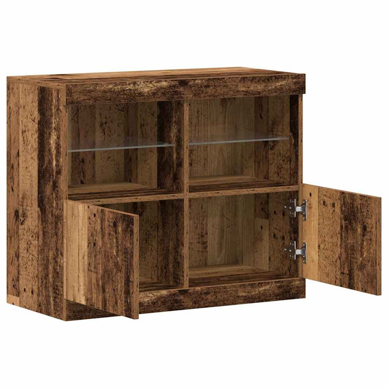Dressoir Bruin 81 X 37 X 67 Cm Bewerkt Hout