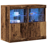 Dressoir Bruin 81 X 37 X 67 Cm Bewerkt Hout