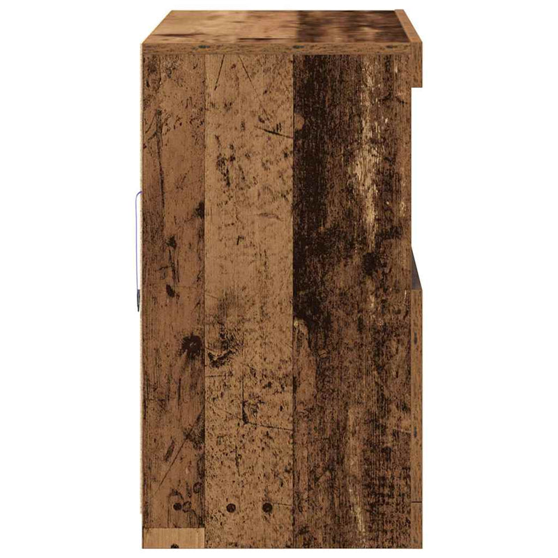 Dressoir Bruin 81 X 37 X 67 Cm Bewerkt Hout