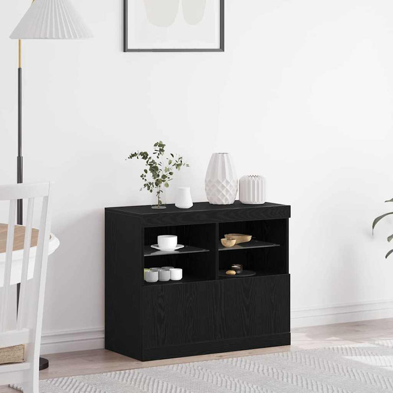Dressoir Bruin 81 X 37 X 67 Cm Bewerkt Hout