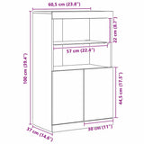 Dressoir Bruin 60 X 37 X 100 Cm Bewerkt Hout