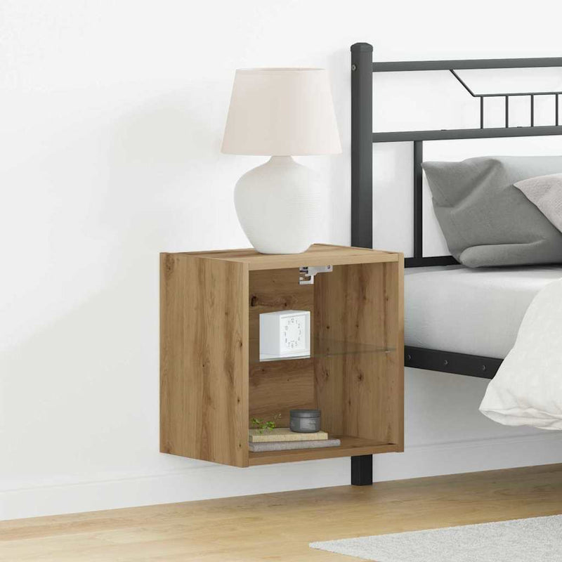 Drijvende Plank Met Plank Bruin 40 X 28.5 X 40 Cm Bewerkt Hout