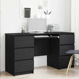 Bureau 140X50X77 Cm Bewerkt Hout Artisanaal Eikenkleur