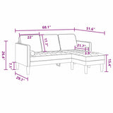 Bankstel 2 Pcs 173 X 131 X 67 Cm Stof