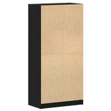 Highboard Zwart 68 X 37 X 142 Cm Bewerkt Hout