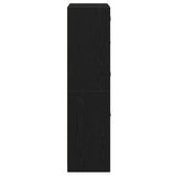 Highboard Zwart 68 X 37 X 142 Cm Bewerkt Hout