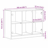 Dressoir 102 X 37 X 75.5 Cm Bewerkt Hout