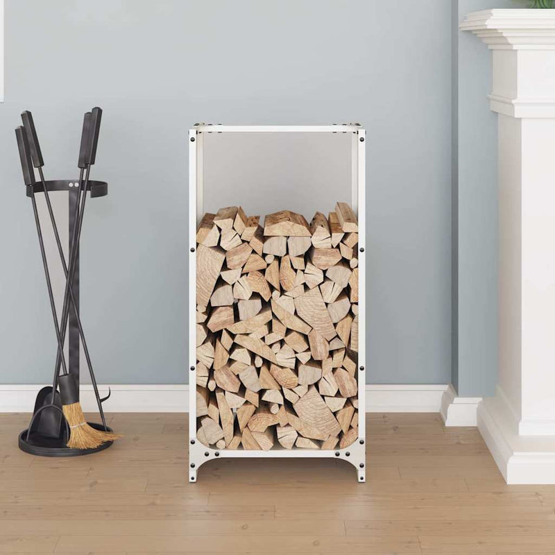 Brandhoutrek 40X30X80 Cm Koudgewalst Staal Wit