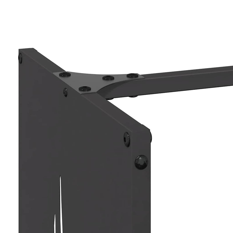 Brandhoutrek 40X30X80 Cm Koudgewalst Staal Zwart