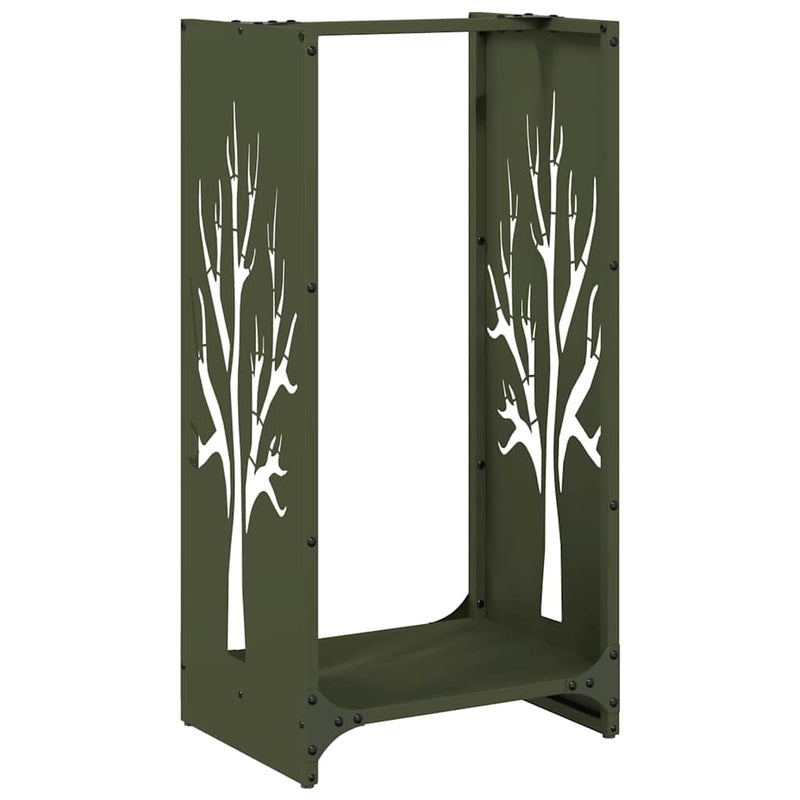 Brandhoutrek 40X30X80 Cm Koudgewalst Staal Olijfgroen