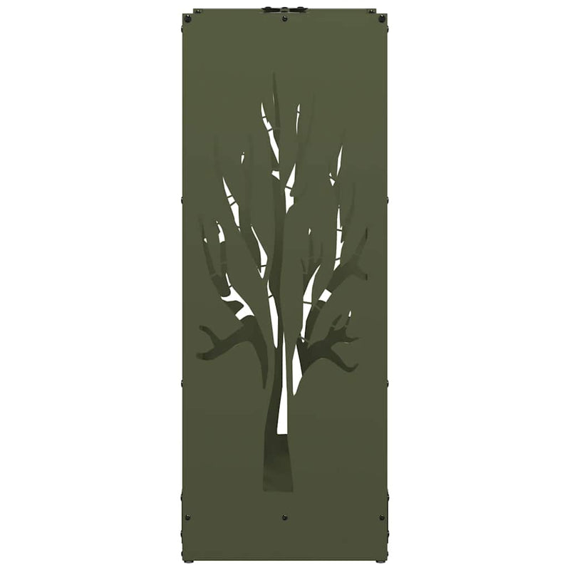 Brandhoutrek 40X30X80 Cm Koudgewalst Staal Olijfgroen