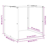 Brandhoutrek 40X40X40 Cm Koudgewalst Staal Wit