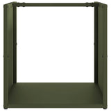 Brandhoutrek 40X40X40 Cm Koudgewalst Staal Olijfgroen