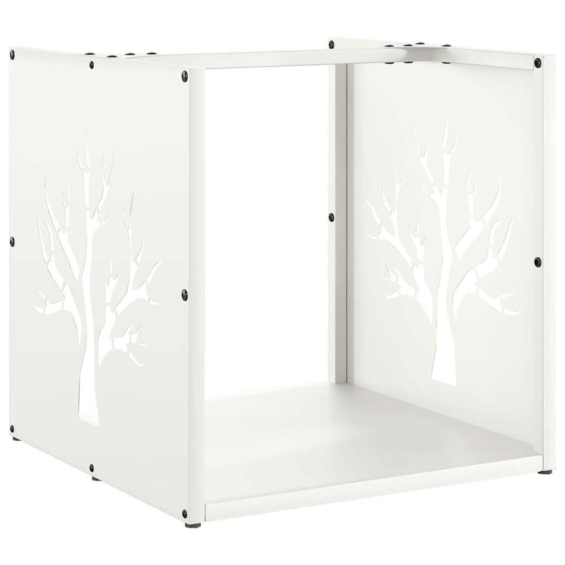 Brandhoutrek 40X40X40 Cm Koudgewalst Staal Wit