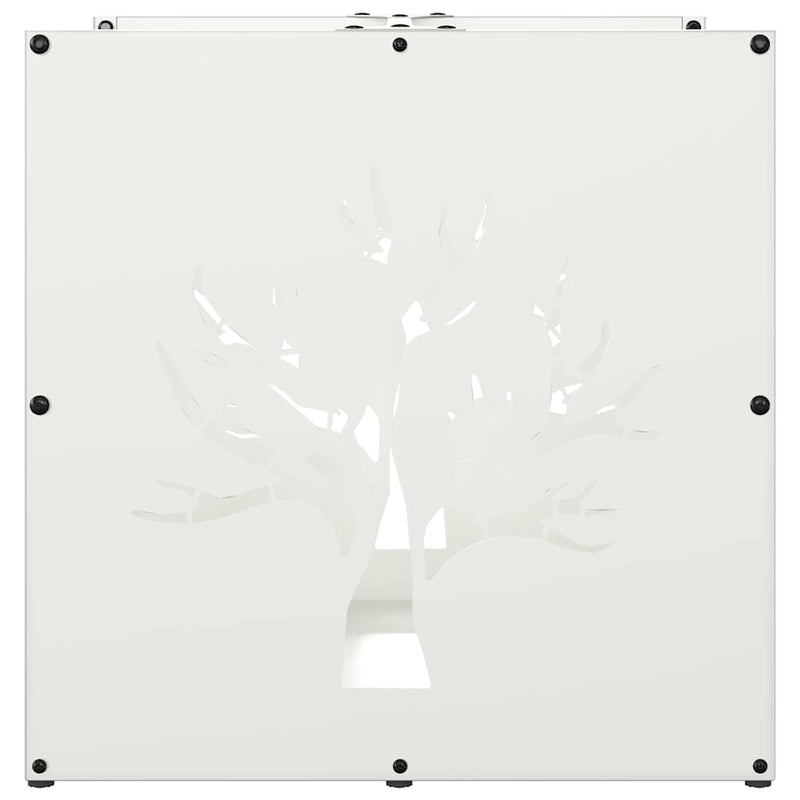 Brandhoutrek 40X40X40 Cm Koudgewalst Staal Wit