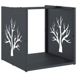 Brandhoutrek 40X40X40 Cm Koudgewalst Staal Antracietkleurig