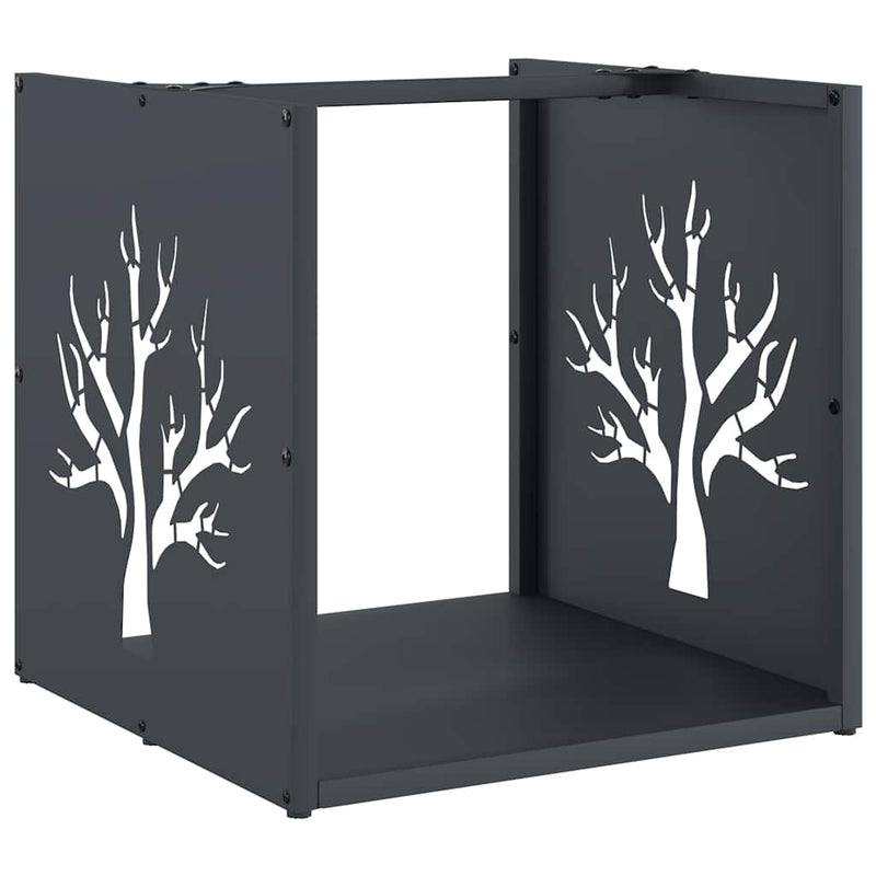Brandhoutrek 40X40X40 Cm Koudgewalst Staal Antracietkleurig