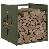 Brandhoutrek 40X40X40 Cm Koudgewalst Staal Olijfgroen
