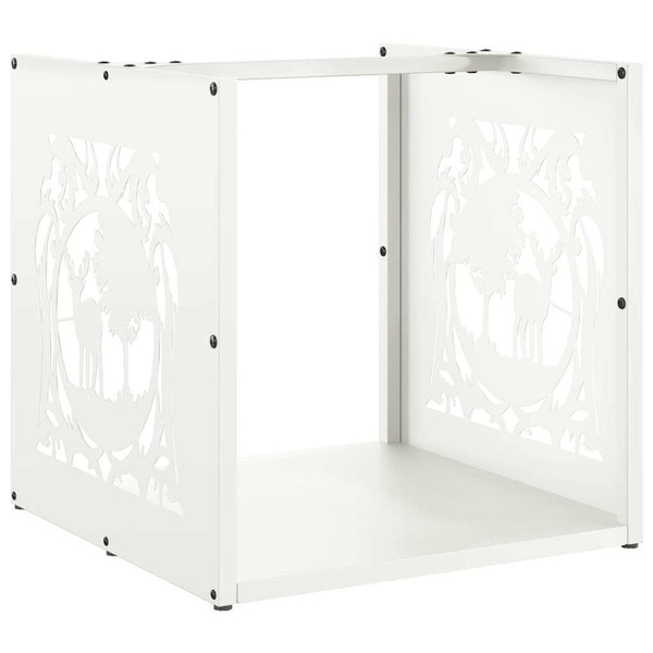 Brandhoutrek 40X40X40 Cm Koudgewalst Staal Wit